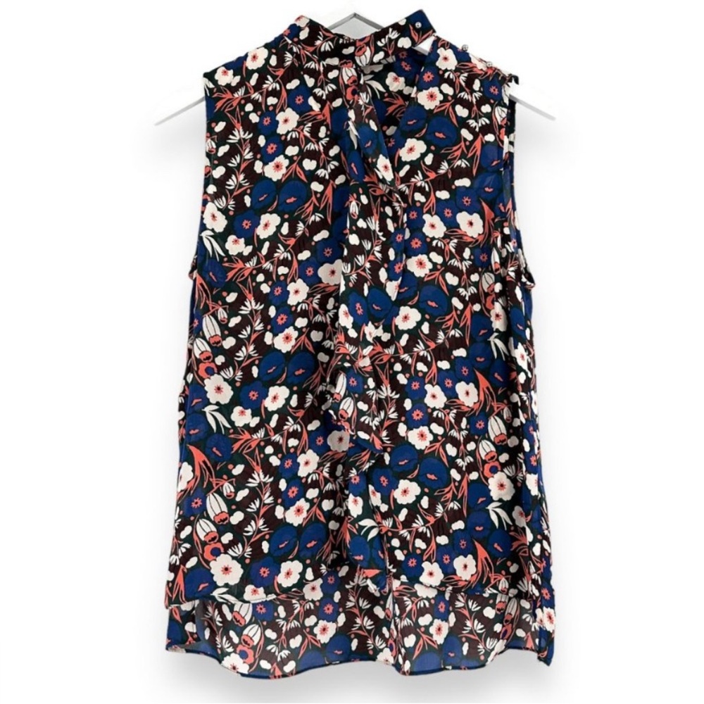 Derek Lam 10 Crosby Silk Floral Sleeveless Blouse Small 2